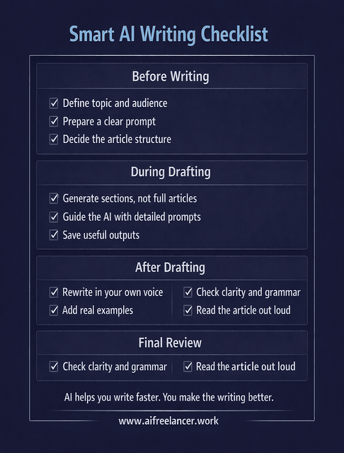 smart ai writing checklist