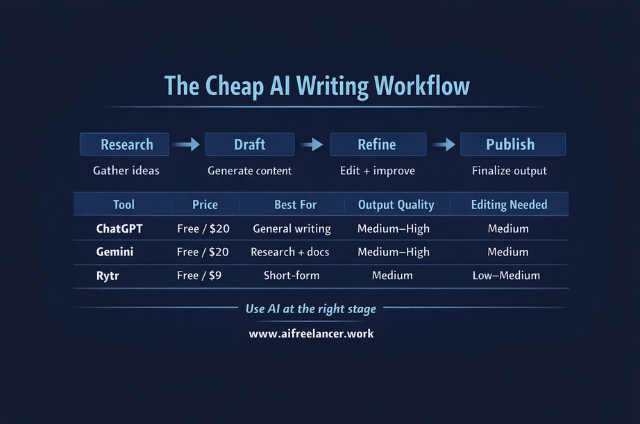 cheap ai writing workflow