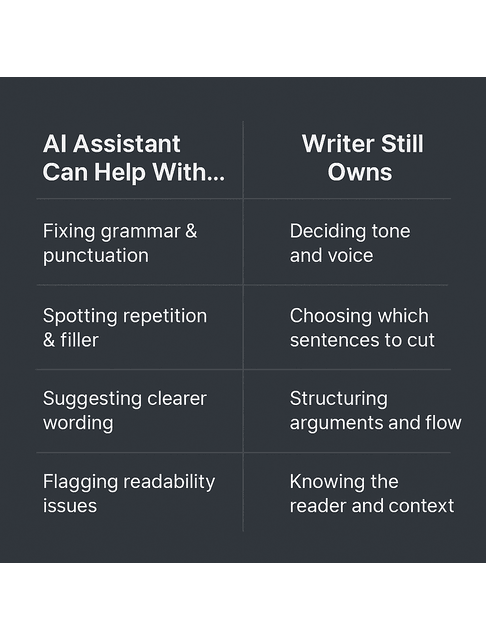 ai assistant vs human editing