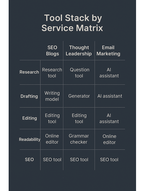 tool stack by service matrix
