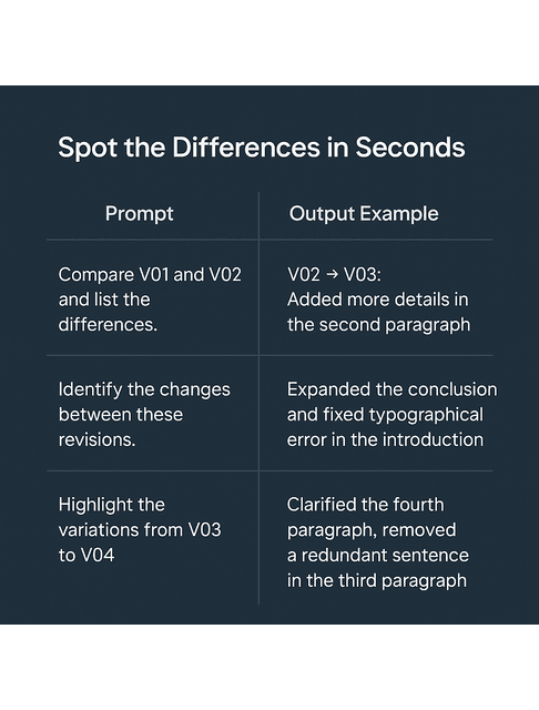 document differences