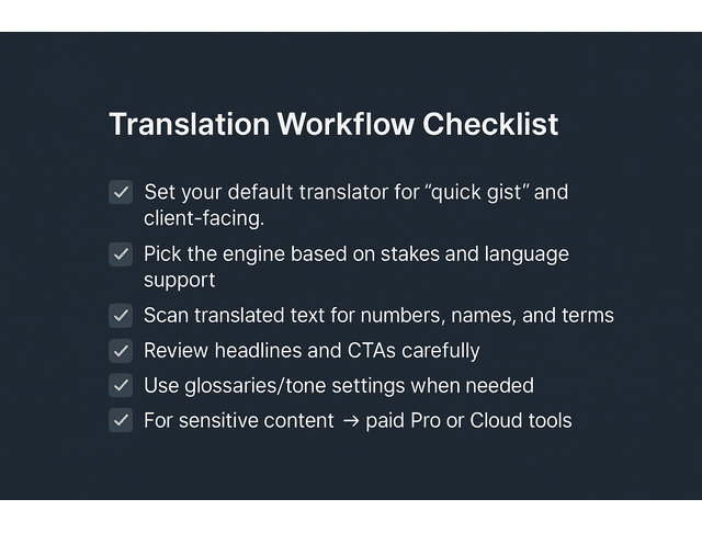 translation workflow checklist
