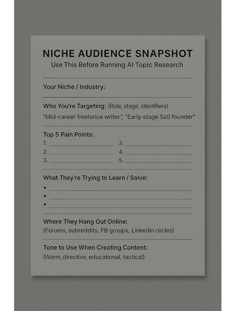 niche audience snapshot