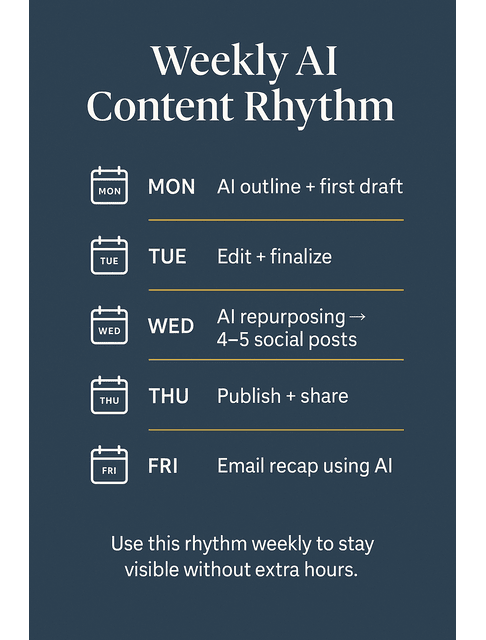 weekly ai content rhythm
