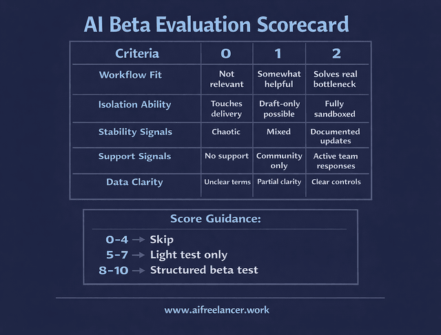 ai beta evaluation scorecard