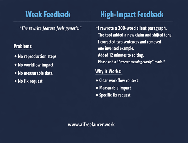 how to give feedback on ai tools