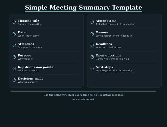 meeting summary template