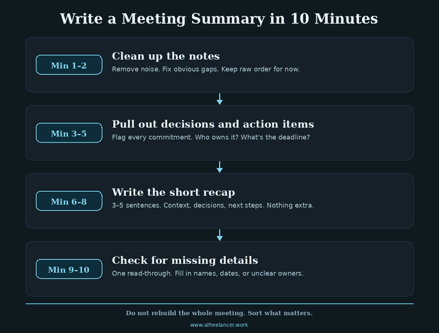how to write a meeting summary