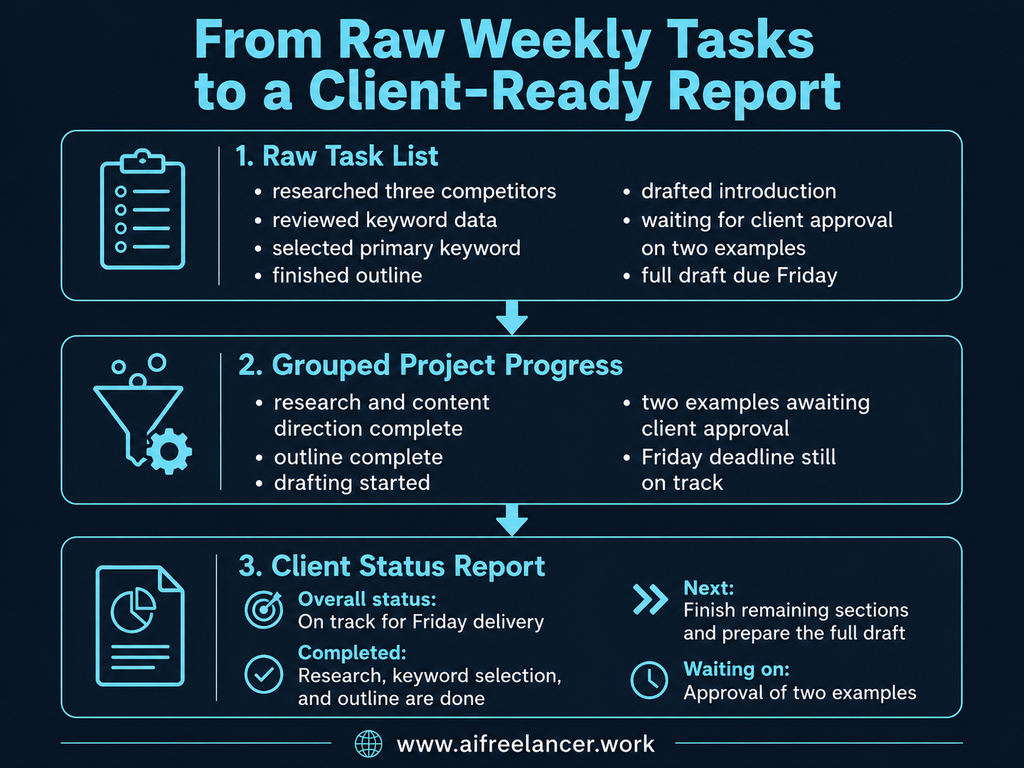 how to write a status report